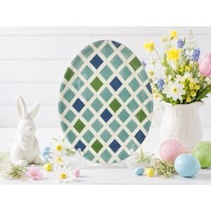 NEW Certified International Easter Morning Oval Egg Shaped Earthen Ware